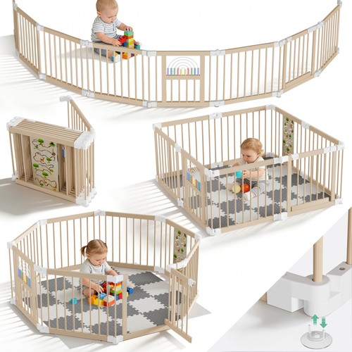 Wooden baby playpen panel - wooden,