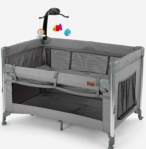 Grey portable baby play pen - grey,