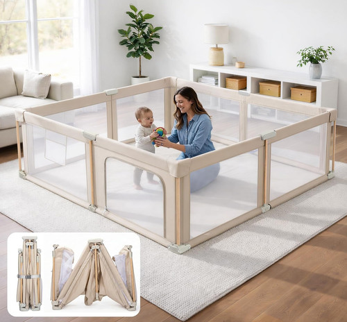 Foldable baby playpen - foldable, with