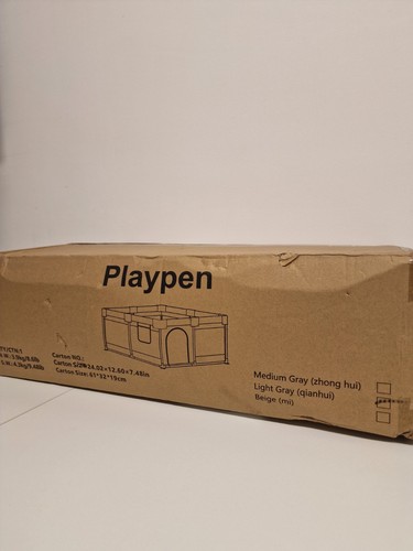 Baby playpen grey foldable - baby,