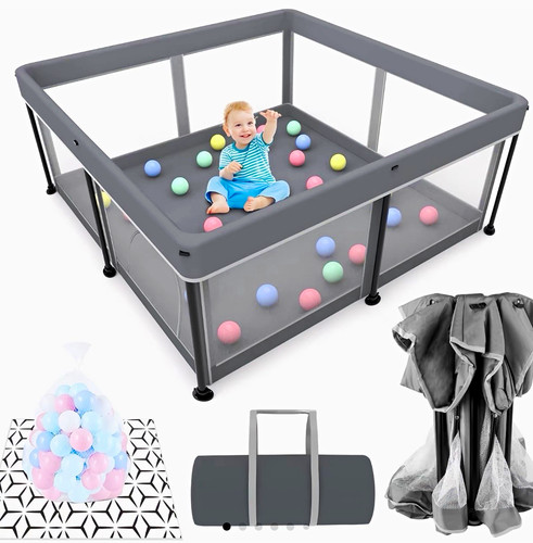 Grey square mesh baby play - square,