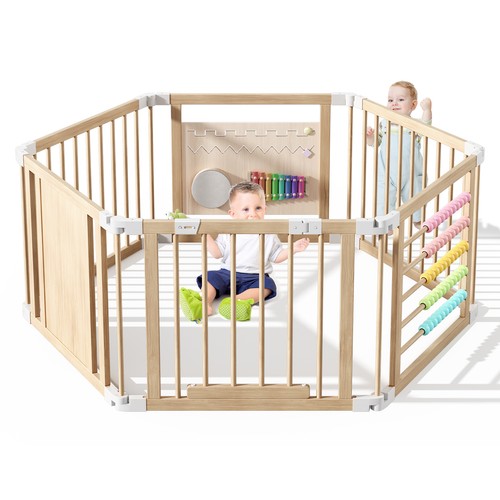 Wooden playpen extra large - wooden, for